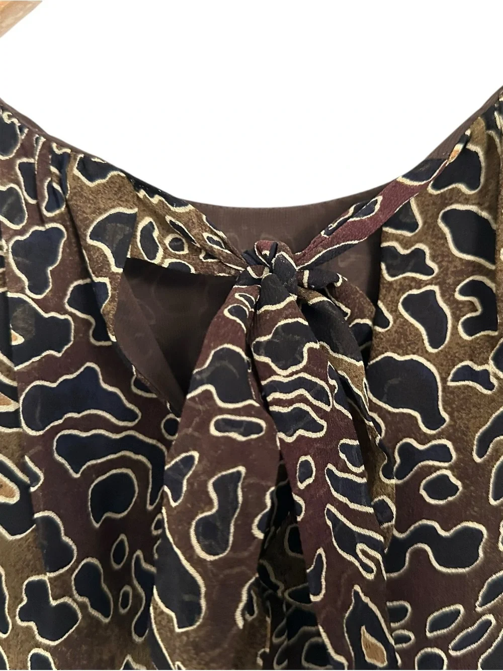 Tory Burch Womens Tanya Silk Animal Print Top Sz 2 Leopard Sleeveless Blouse